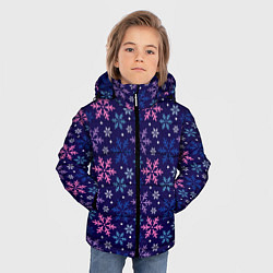 Куртка зимняя для мальчика Ночные Снежинки, цвет: 3D-черный — фото 2