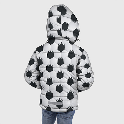 Зимняя куртка для мальчика Текстура футбольного мяча / 3D-Светло-серый – фото 4