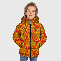 Куртка зимняя для мальчика Хохломские узоры, цвет: 3D-светло-серый — фото 2
