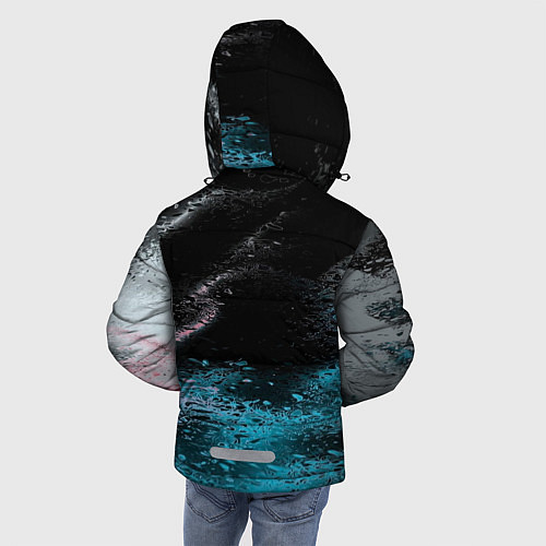 Зимняя куртка для мальчика Распад красок / 3D-Красный – фото 4