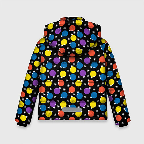 Зимняя куртка для мальчика Новогодние Лампочки / 3D-Черный – фото 2