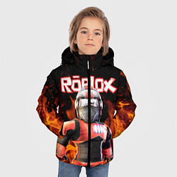 Куртка зимняя для мальчика ROBLOX FIRE РОБЛОКС ОГОНЬ ПОЖАРНЫЙ, цвет: 3D-светло-серый — фото 2
