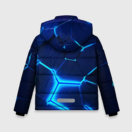 Зимняя куртка для мальчика 3D ПЛИТЫ NEON STEEL НЕОНОВЫЕ ПЛИТЫ / 3D-Черный – фото 2