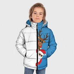Куртка зимняя для мальчика Крутые Санта и Олень, цвет: 3D-черный — фото 2