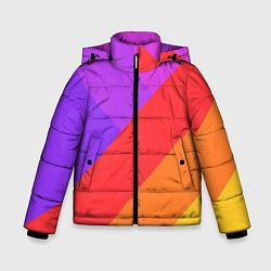 Куртка зимняя для мальчика РАДУЖНАЯ ГЕОМЕТРИЯ RAINBOW GEOMETRY, цвет: 3D-черный