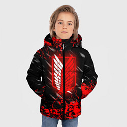 Куртка зимняя для мальчика Атака Титанов: Red, цвет: 3D-черный — фото 2