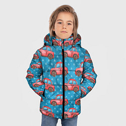 Куртка зимняя для мальчика Машинки детский рисунок, цвет: 3D-черный — фото 2