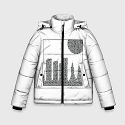 Куртка зимняя для мальчика QR Town без фона, цвет: 3D-черный