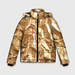 Куртка зимняя для мальчика Мятая Фольга, цвет: 3D-черный