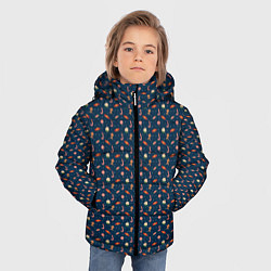 Куртка зимняя для мальчика Новогодний фон, цвет: 3D-черный — фото 2