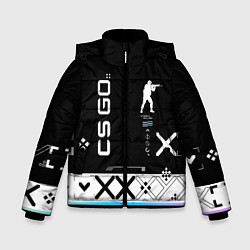 Куртка зимняя для мальчика Поток информации СS:GO, цвет: 3D-светло-серый
