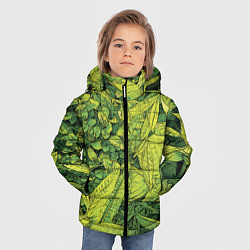Куртка зимняя для мальчика Растительная жизнь - Хоста, цвет: 3D-черный — фото 2
