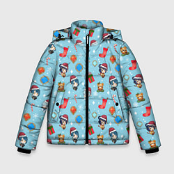 Куртка зимняя для мальчика GI Christmas Pattern, цвет: 3D-черный