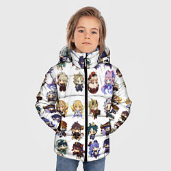 Куртка зимняя для мальчика Все герои Геншин Импакта чиби паттерн, цвет: 3D-красный — фото 2