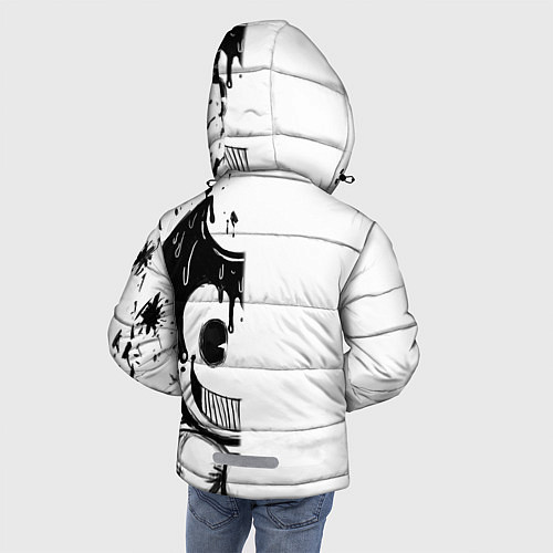 Зимняя куртка для мальчика BENDY - БЕНДИ БРЫЗГИ КРАСКИ / 3D-Светло-серый – фото 4