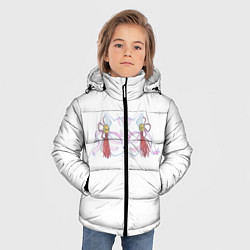 Куртка зимняя для мальчика Маска бакэнэко, цвет: 3D-светло-серый — фото 2