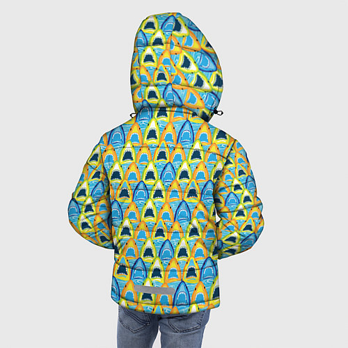 Зимняя куртка для мальчика Зубастые Акулы / 3D-Светло-серый – фото 4