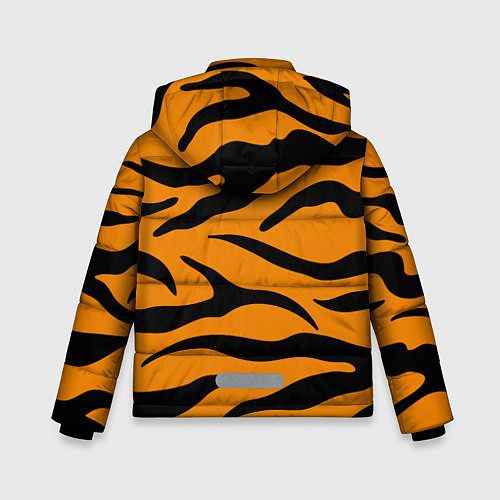 Зимняя куртка для мальчика Тигриные полосы, Символ 2022 года / 3D-Черный – фото 2
