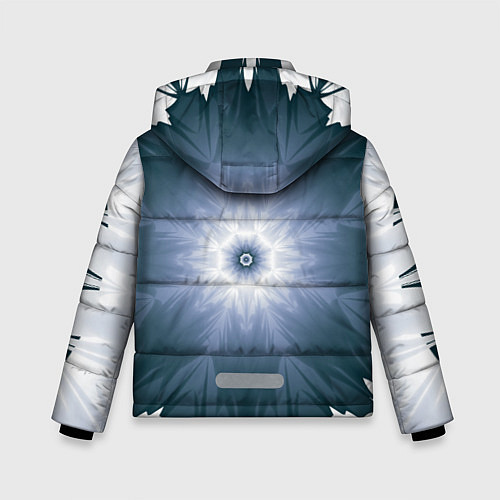 Зимняя куртка для мальчика Снежинка Абстракция Синий / 3D-Светло-серый – фото 2