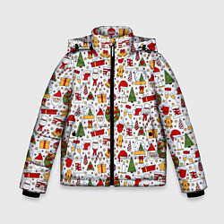 Куртка зимняя для мальчика New Years Mood, цвет: 3D-черный