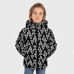 Куртка зимняя для мальчика ЗНАКИ ВЕДЬМАКА БРЫЗГИ СИМВОЛЫ ГЕРАЛЬТА, цвет: 3D-черный — фото 2