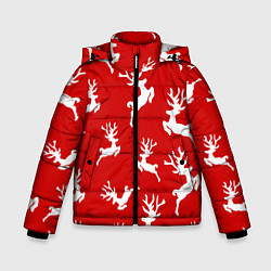 Куртка зимняя для мальчика НОВОГОДНИЕ ОЛЕНИ УЗОР, цвет: 3D-светло-серый