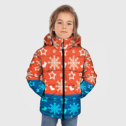 Куртка зимняя для мальчика Новогодний узор, цвет: 3D-светло-серый — фото 2
