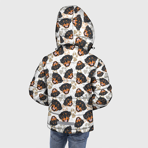 Зимняя куртка для мальчика Собака Ротвейлер Rottweiler / 3D-Светло-серый – фото 4