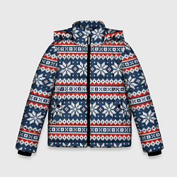 Куртка зимняя для мальчика Knitted Christmas Pattern, цвет: 3D-светло-серый