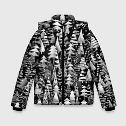 Куртка зимняя для мальчика Лес абстрактных ёлок, цвет: 3D-светло-серый