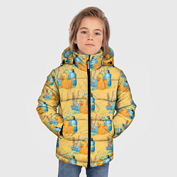 Куртка зимняя для мальчика Утенок чистюля паттерн, цвет: 3D-красный — фото 2