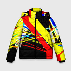 Куртка зимняя для мальчика Геометр, цвет: 3D-красный