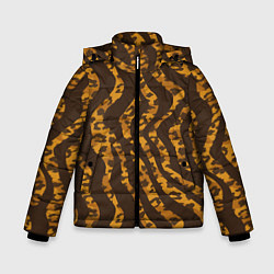 Куртка зимняя для мальчика Шкура тигра леопарда гибрид, цвет: 3D-светло-серый