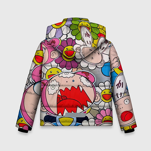 Зимняя куртка для мальчика Takashi Murakami кричащий арт / 3D-Светло-серый – фото 2