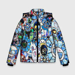 Куртка зимняя для мальчика Буйство синих, цвет: 3D-черный