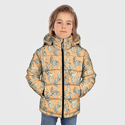 Куртка зимняя для мальчика Тигры на оранжевом паттерн, цвет: 3D-красный — фото 2