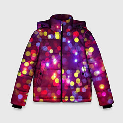 Куртка зимняя для мальчика ПРАЗДНИЧНЫЕ ОГОНЬКИ НОВЫЙ ГОД 2022, цвет: 3D-черный