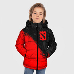 Куртка зимняя для мальчика DOTA 2 RED LOGO, БРЫЗГИ КРАСОК, цвет: 3D-черный — фото 2