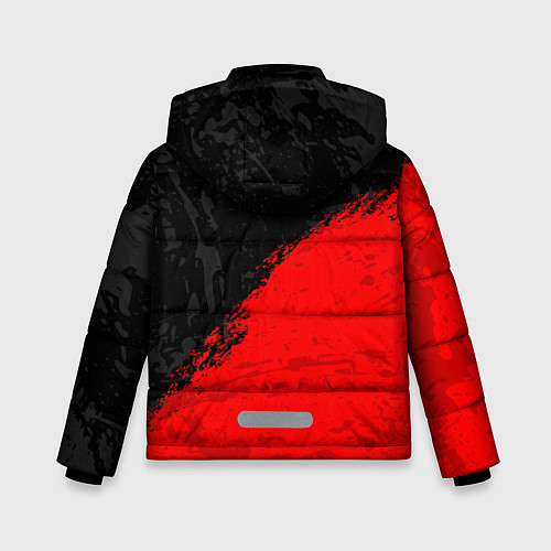 Зимняя куртка для мальчика DOTA 2 RED LOGO, БРЫЗГИ КРАСОК / 3D-Черный – фото 2