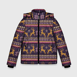 Зимняя куртка для мальчика Новогодний свитер c оленями 2