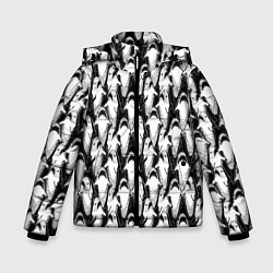 Куртка зимняя для мальчика Хищные Рыбы, цвет: 3D-светло-серый