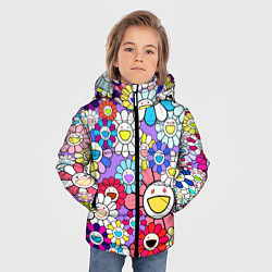 Куртка зимняя для мальчика Цветы Takashi Murakami, цвет: 3D-красный — фото 2