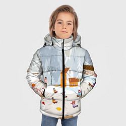 Куртка зимняя для мальчика Зимние Забавы 2022, цвет: 3D-красный — фото 2