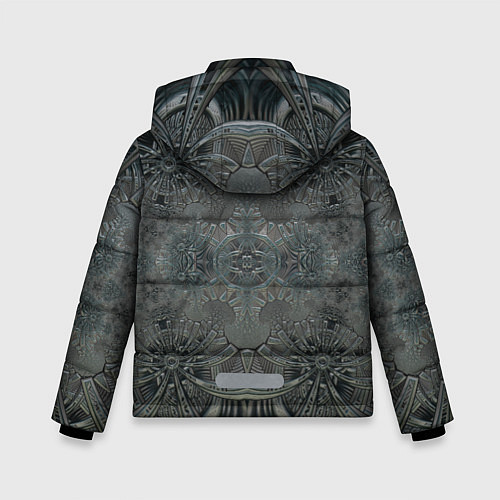 Зимняя куртка для мальчика Коллекция Фрактальная мозаика Серо-голубой 292-4 / 3D-Черный – фото 2