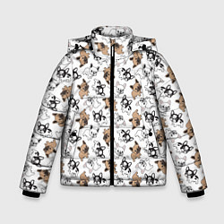 Куртка зимняя для мальчика Бульдожики, цвет: 3D-светло-серый
