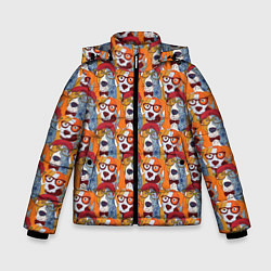 Куртка зимняя для мальчика Собаки в Очках, цвет: 3D-красный