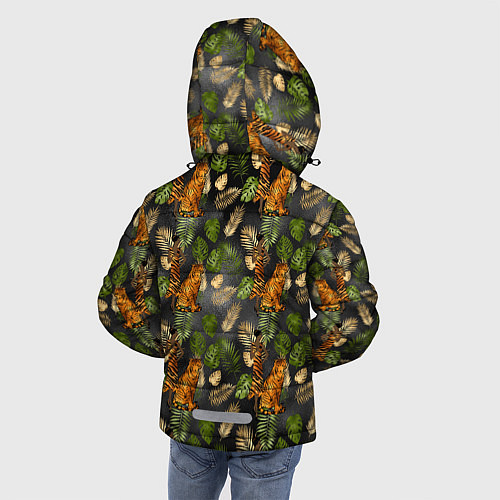 Зимняя куртка для мальчика Тропики и тигры / 3D-Красный – фото 4