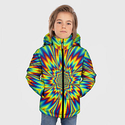 Куртка зимняя для мальчика Пульсирующий Огненный Цветок, цвет: 3D-светло-серый — фото 2