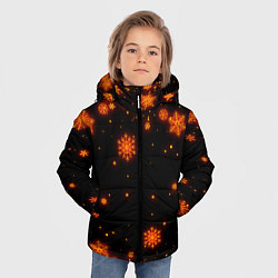 Куртка зимняя для мальчика ОГНЕННЫЕ НОВОГОДНИЕ СНЕЖИНКИ НЕОН, цвет: 3D-красный — фото 2