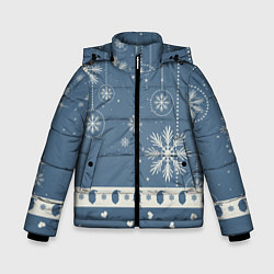 Куртка зимняя для мальчика Капелька новогоднего настроения, цвет: 3D-черный